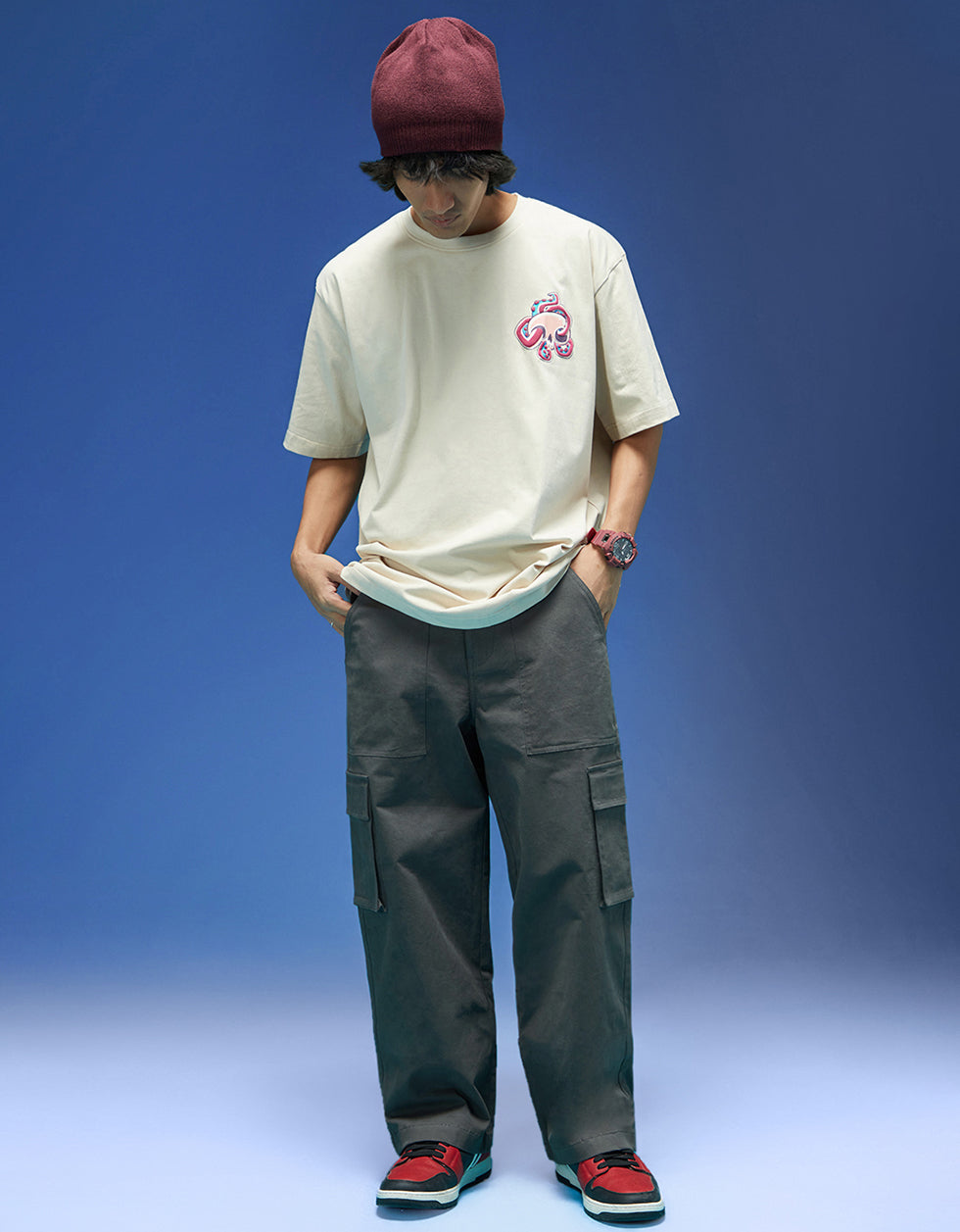 Grey Flap Pocket Woven Exclusive Cargo Pant