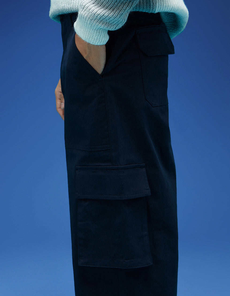 Navy Flap Pocket Woven Exclusive Cargo Pant