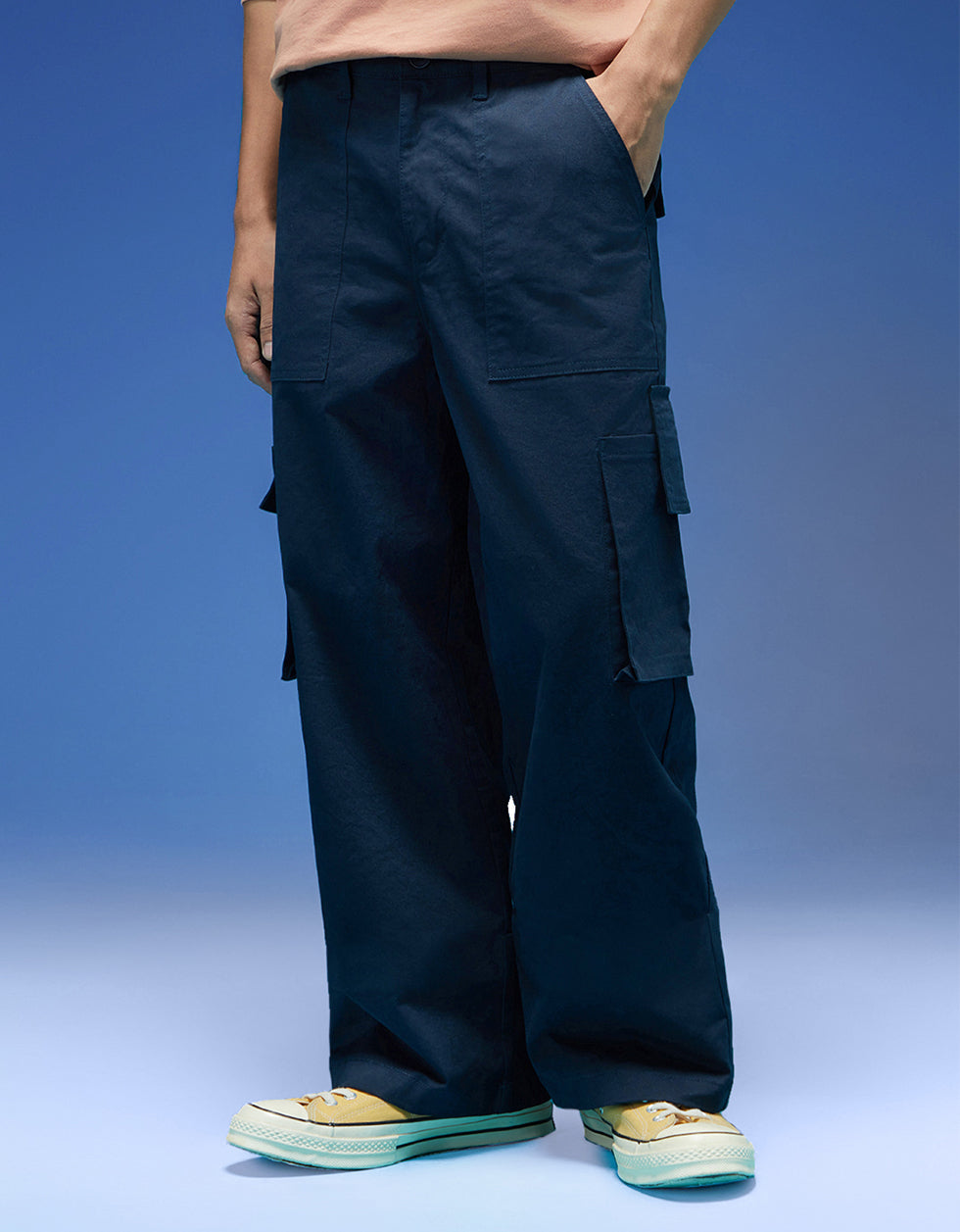 Navy Bellow Pocket Woven Exclusive Cargo Pant