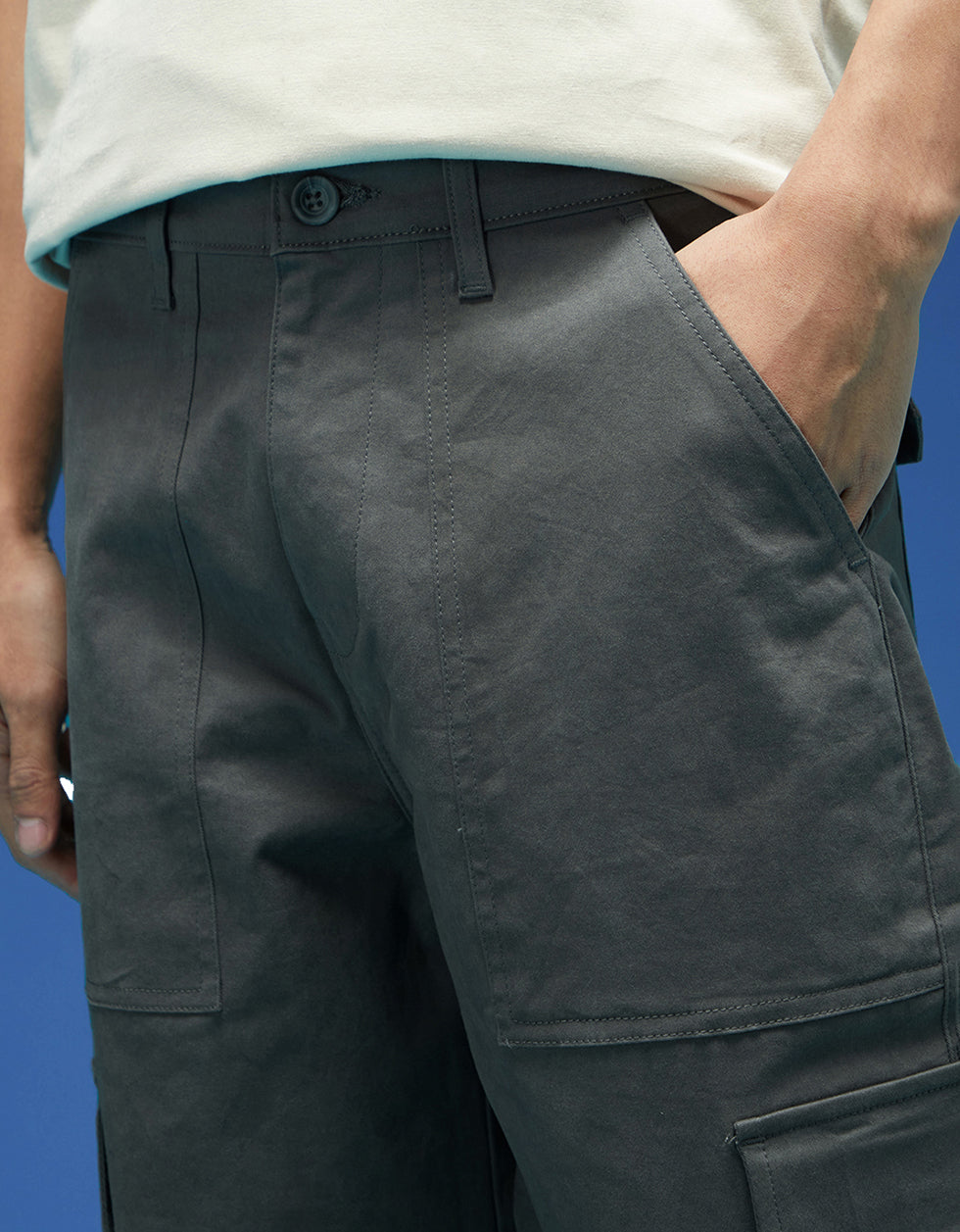 Grey Flap Pocket Woven Exclusive Cargo Pant