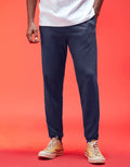 Navy Blue Solid Baggy Fit Joggers