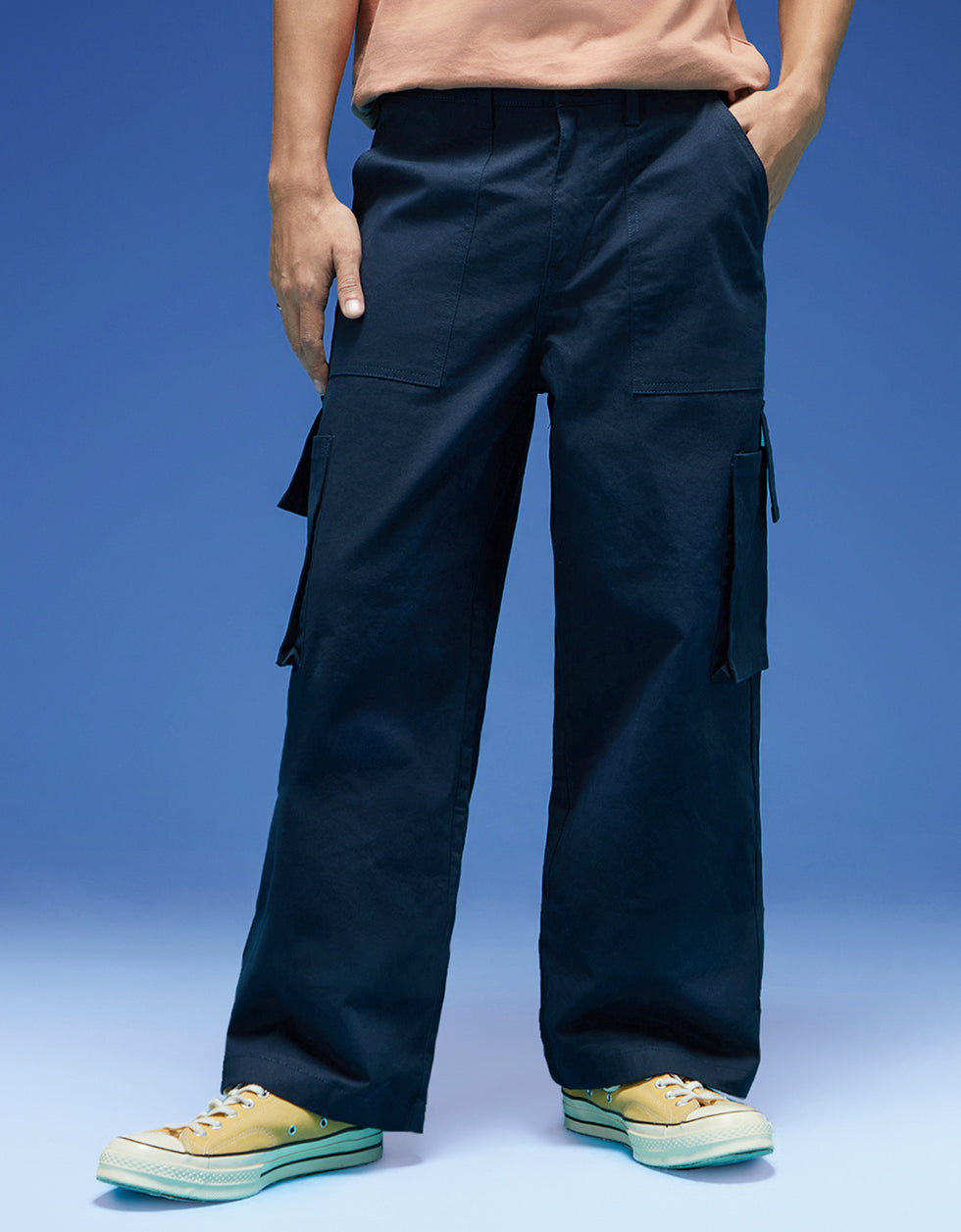 Navy Bellow Pocket Woven Exclusive Cargo Pant