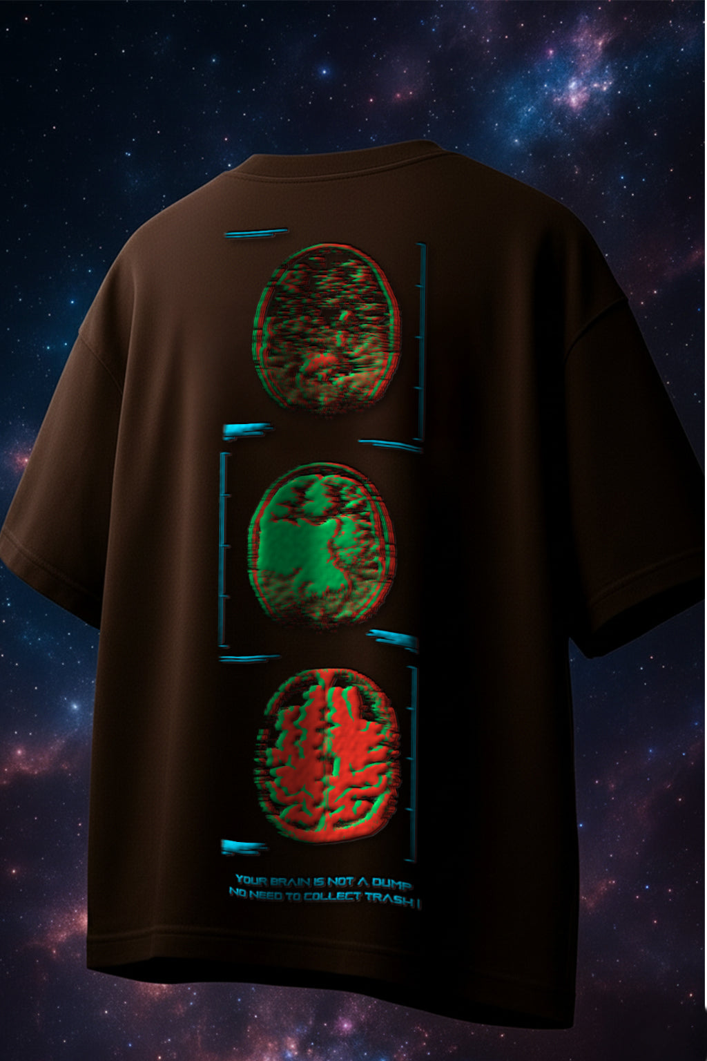 Bad Brains Brown Oversized Puff Printed Exclusive T-shirt