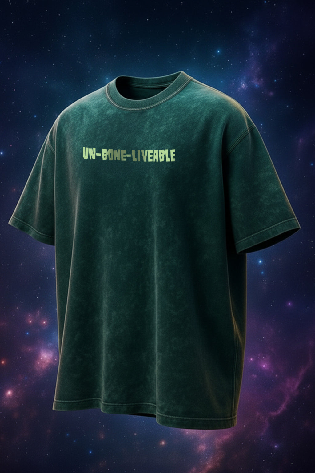 UNBONE Oversized Acid Washed Graphic Back Printed Exclusive T-shirt