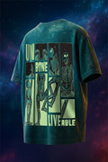 UNBONE Oversized Acid Washed Graphic Back Printed Exclusive T-shirt
