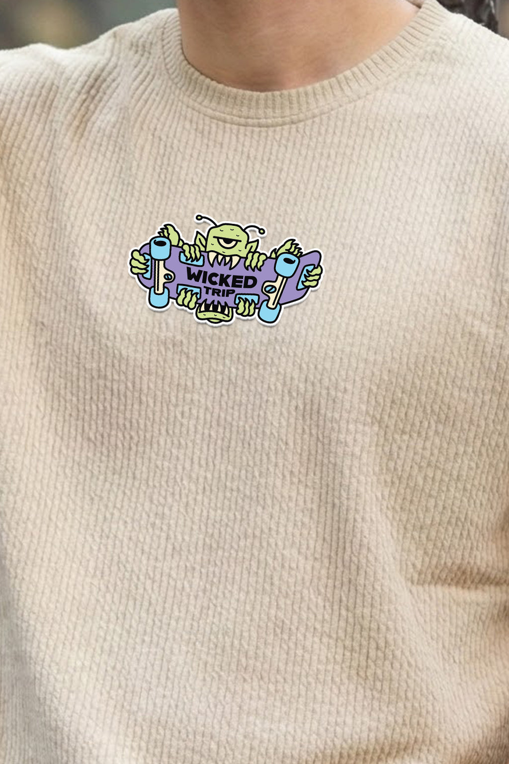 Wicked Trip Swanwhite Oversized Textured Exclusive T-shirt