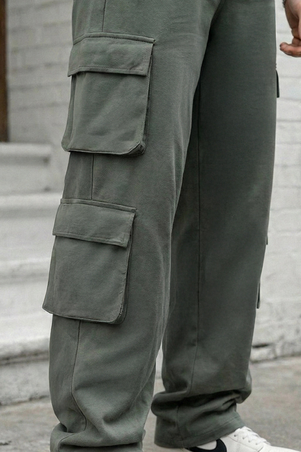 Grey 6 Pocket Baggy Fit Exclusive Knitted Cargo Pant