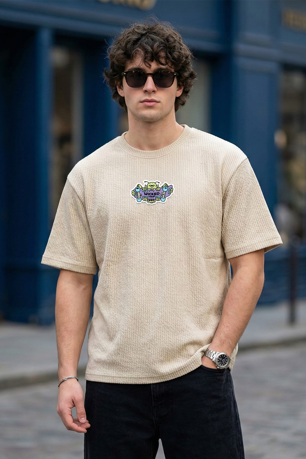 Wicked Trip Swanwhite Oversized Textured Exclusive T-shirt