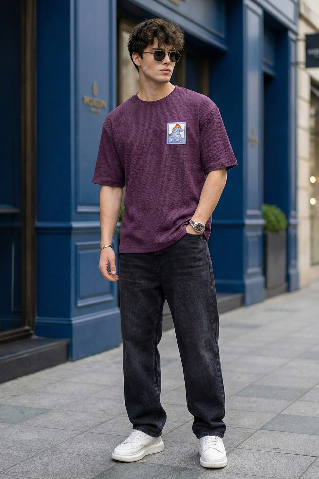 I'm Fine Wine Oversized Textured Exclusive T-shirt
