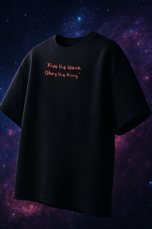 Acid King Black Oversized Puff Printed Exclusive T-shirt