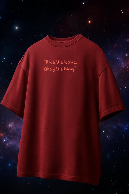 Acid King Maroon Oversized Puff Printed Exclusive T-shirt