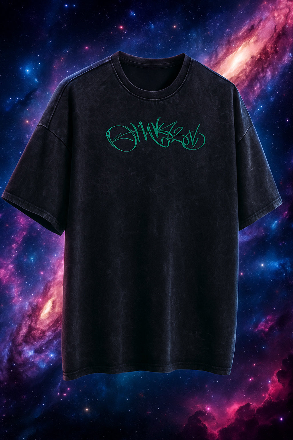 Wild Boy Black Oversized Acid Washed Graphic Back Printed Exclusive T-shirt