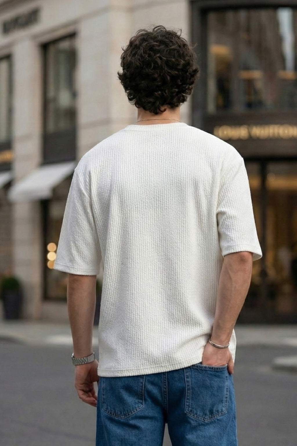 Wicked Trip White Oversized Textured Exclusive T-shirt