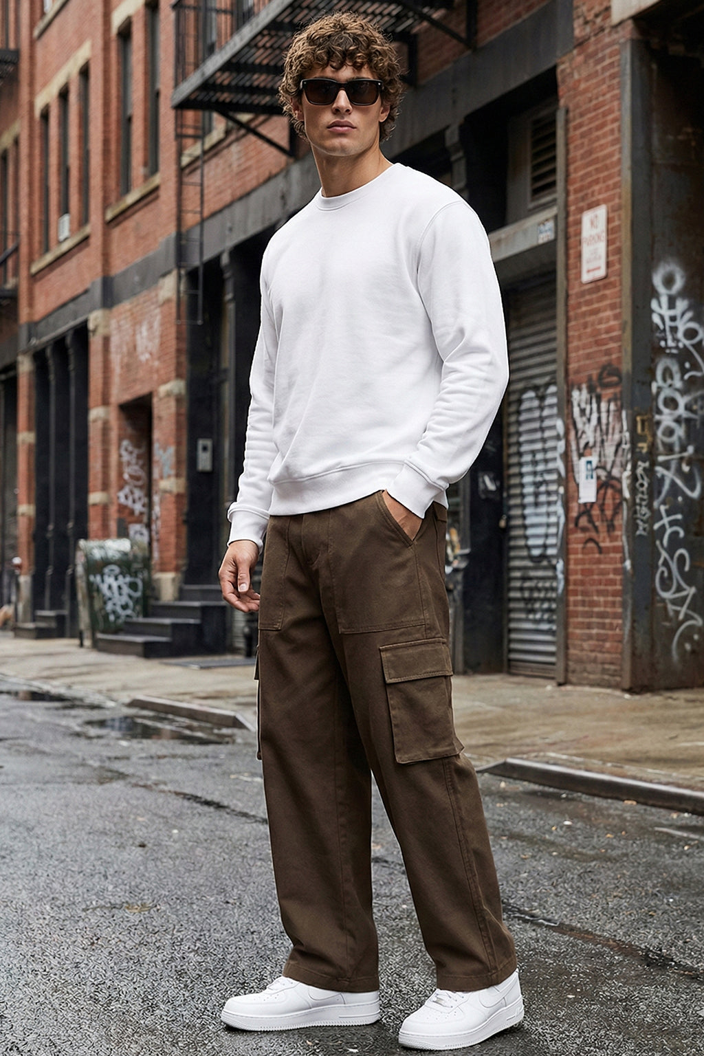 Brown Flap Pocket Woven Exclusive Cargo Pant