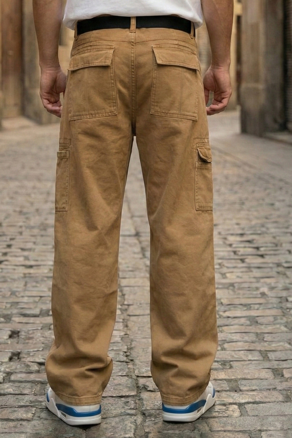 Khaki 8 Pocket Woven Baggy Fit Exclusive Cargo Pant