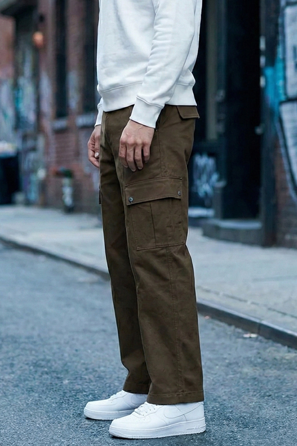 Dark Brown Flap Pocket Woven Exclusive Cargo Pant