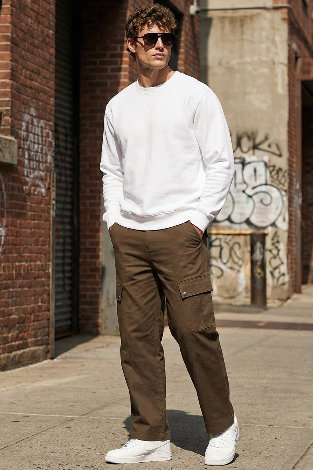 Dark Brown Flap Pocket Woven Exclusive Cargo Pant