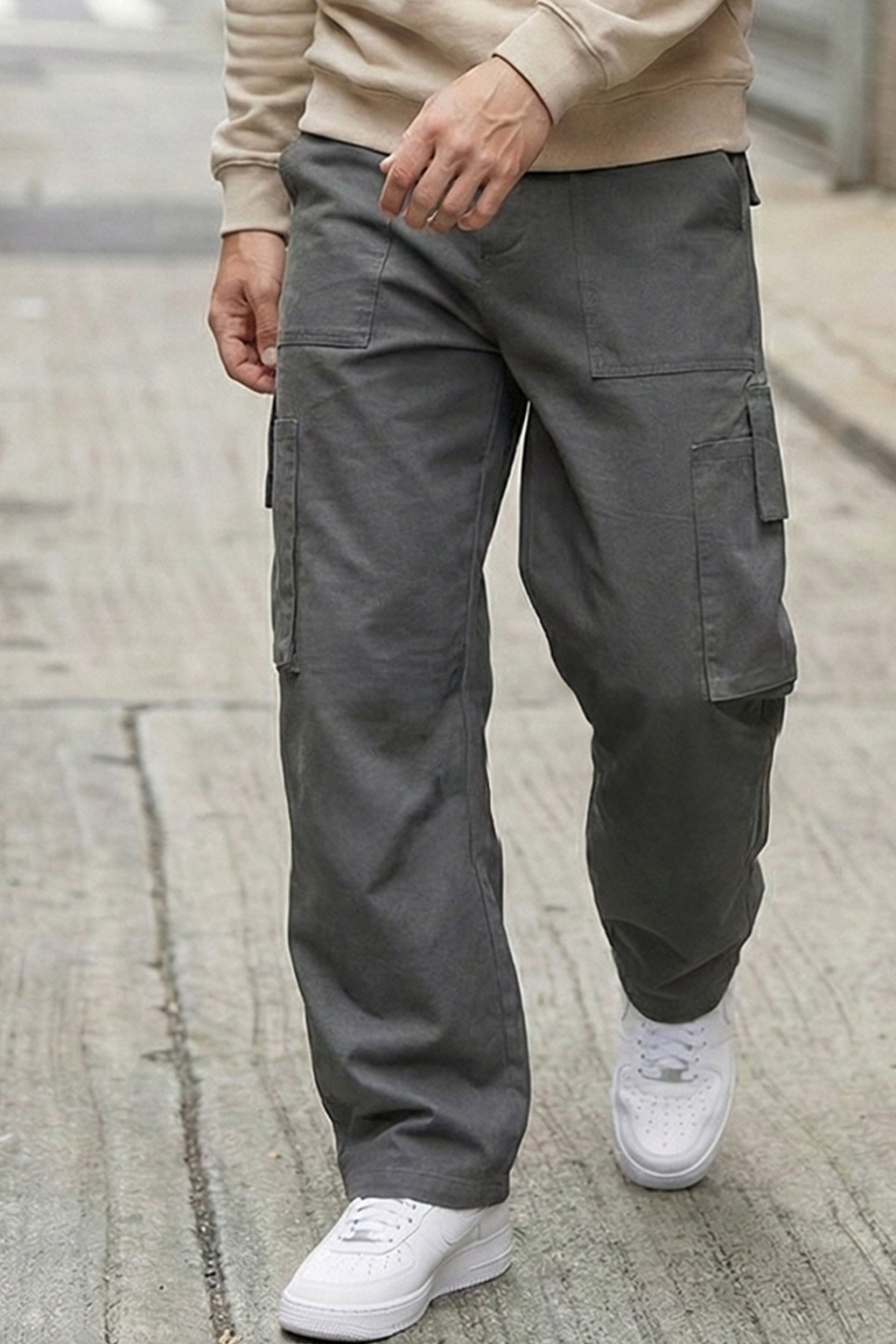 Grey Bellow Pocket Woven Exclusive Cargo Pant