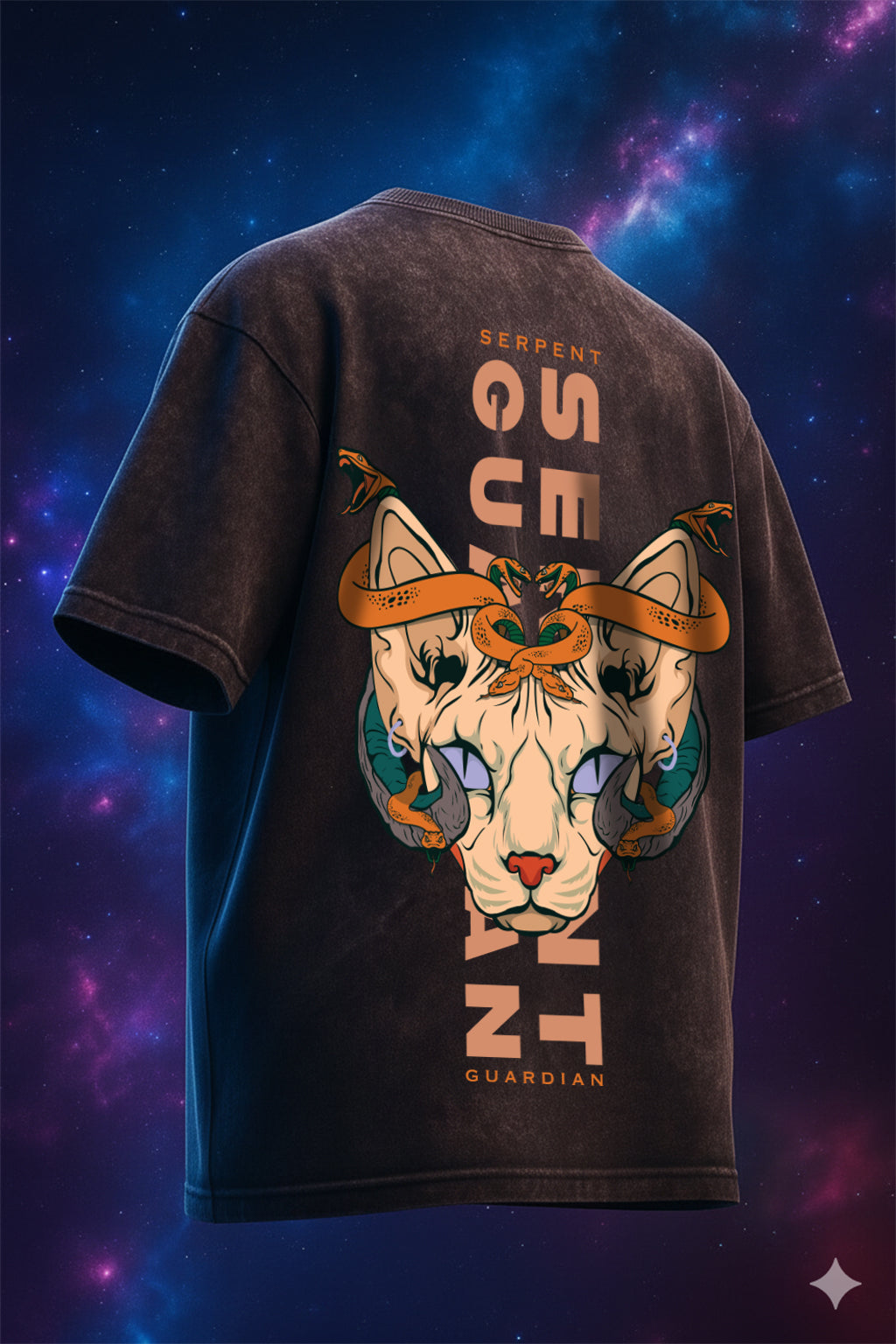 Devil Horn Oversized Acid Washed Graphic Back Printed Exclusive T-shirt
