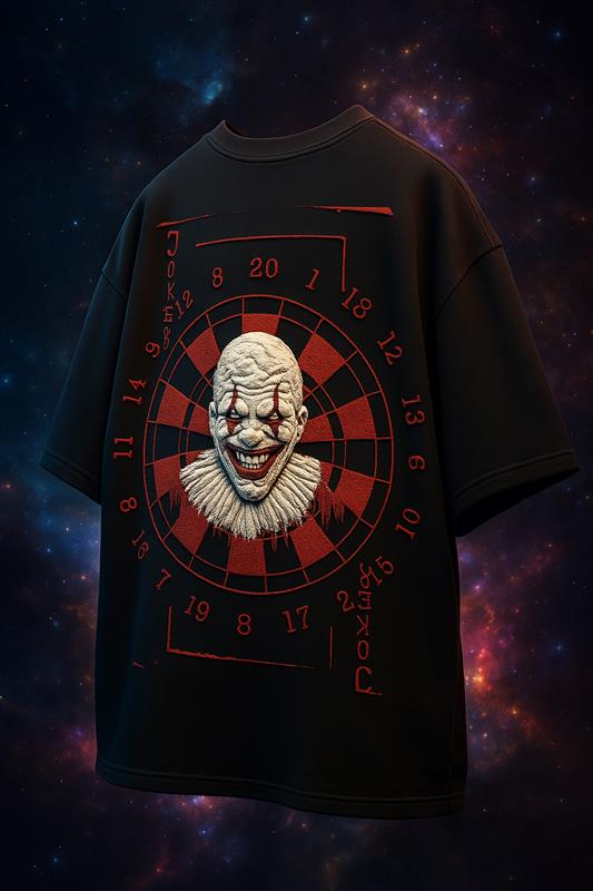 Joker Black Oversized Puff Printed Exclusive T-shirt